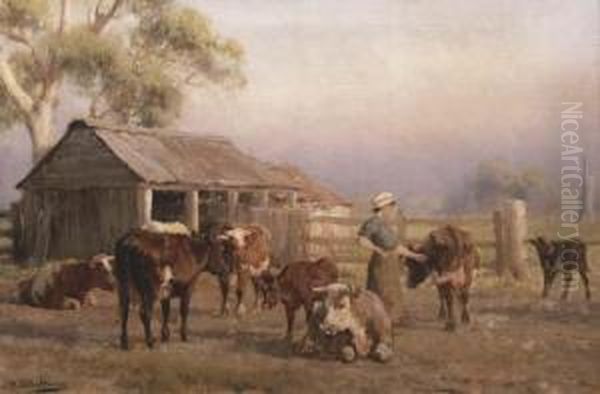 Tending The Cows - view 1