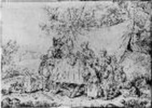 Eleazar Scheneau Le Montreur De Marionnettes by Johann Eleazar Schenau