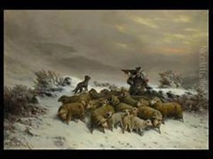 Schafer Im Sturm by August Friedrich Schenck