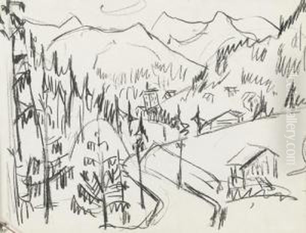 Tallandschaft Mit Larchen. - view 1