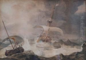 Shipping In Rough Seas by John Christian Schetky