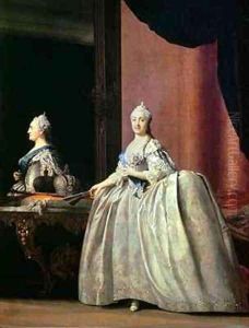 Empress Catherine II before the mirror by Vigilius Erichsen