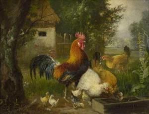 Huhnerhof by Julius Scheurer