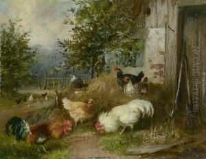 Huhnerhof by Julius Scheurer