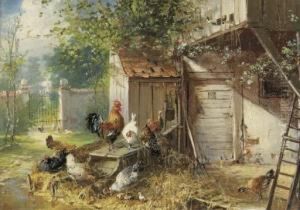 Huhnerhof by Julius Scheurer