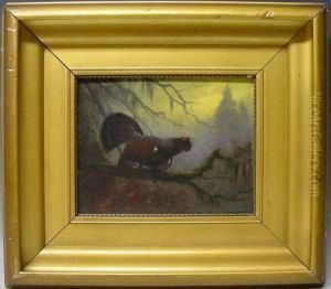 Auerhahn Auf Einem Ast Sitzend by Otto Scheuerer