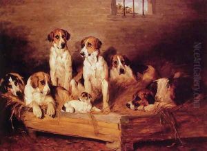Foxhounds and Terriers in a Kennel Foxhounds and Terriers in a Kennel