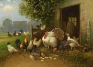 Huhnerhof. by Otto Scheuerer