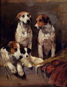 Three Hounds With A Terrier Three Hounds With A Terrier