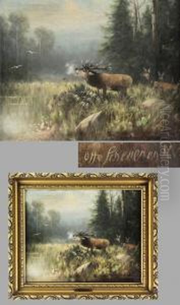 Rotwild In Romantsicher Waldlandschaft - view 1