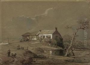 Das Gehoft Auf Der Anhohe by Caspar Johann Nepomuk Scheuren