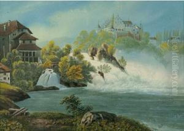 2 Bll: Rheinfall Bei Schaffhausen - Aussichtspunkt Am Rheinfall Bei Schaffhausen. - view 1