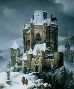 Ritterburg Im Schnee.