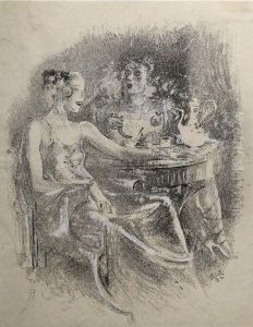 Paris Und Helena Beim Fruhstuck by Paul Scheurich