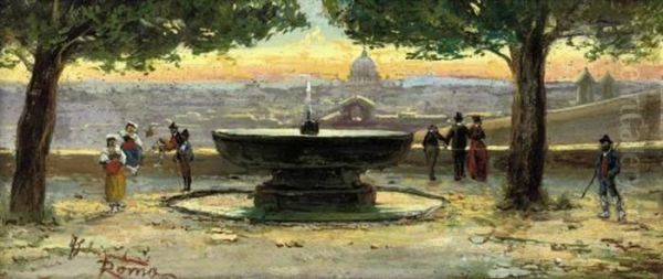 The Fountain At The Villa Borghese, Rome - view 1