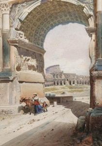 L'arco Di Tito E Il Colosseo by Federico Schianchi