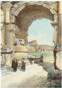 Arch Of Titus; Roman Street by Federico Schianchi