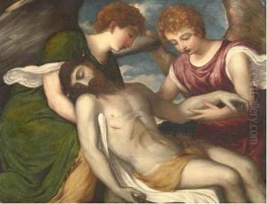 Deposizione Di Cristo Con Angeli by Andrea Meldolla Schiavone