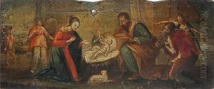 Adoration Of The Shepherds by Andrea Meldolla Schiavone