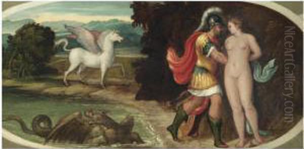 Perseus And Andromeda by Andrea Meldolla Schiavone
