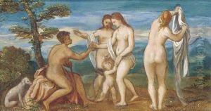 The Judgement Of Paris: The Lid Of A Box by Andrea Meldolla Schiavone