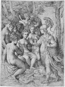 Minerva And The Muses (b.xvi, 79) by Andrea Meldolla Schiavone
