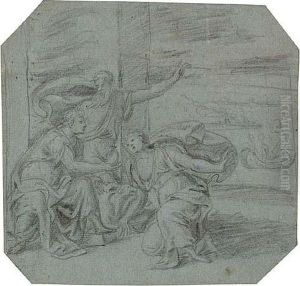A Scene Of Departure (dido And Aeneas)<</b> by Andrea Meldolla Schiavone