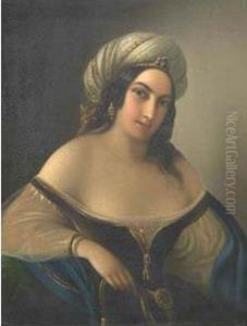 Giovane Dama Con Turbante by Natale Schiavoni