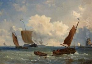 Zeilschepen Voor De Kust by Petrus Paulus Schiedges