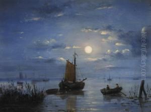 Fishing Boats By Moonlight