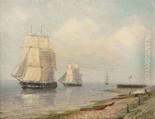 Sailingvessels Along A Shore - view 1