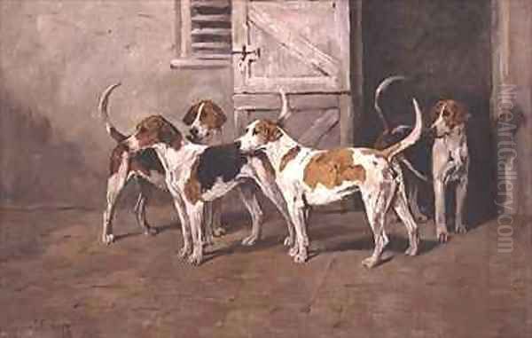 Four Hounds by a Stable Door - view 1