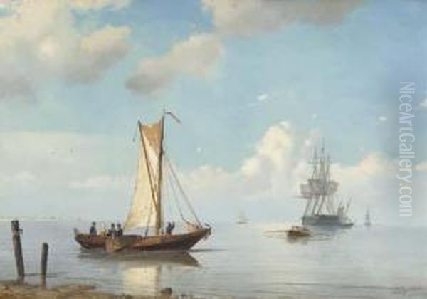 A Three-master Unloading On A Calm Summer's Day - view 1