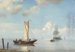 A Three-master Unloading On A Calm Summer's Day