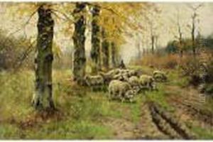 A Shepherd With His Flock by Petrus Paulus Schiedges