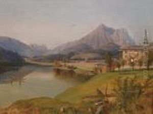 Attributed View Of The Dachstein From Seewirth On Altausee