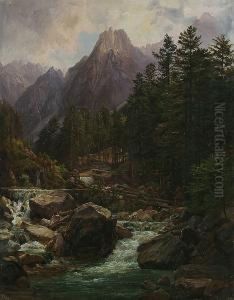 Parthie Am Wege Nach Dem Gosau See