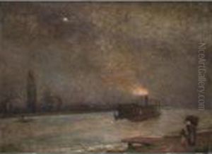 River At Dawn by Jakub Schikaneder