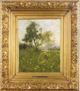 A Girl In A Field Of Wildflowers by Emil Jakob Schindler