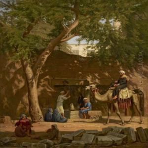 Northafrican Citylifeby A Well by August Heinrich Schiott
