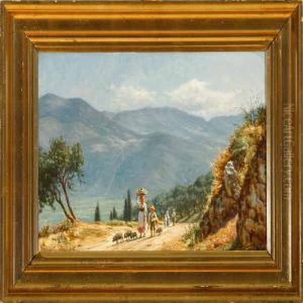 Italian Peasant Family In The Mountains - view 1