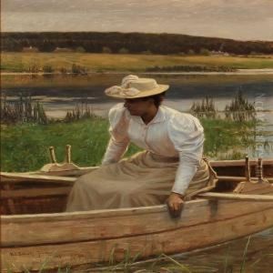 A Woman In A Rowingboat