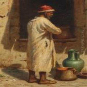 Standing Gentleman By Some Jars