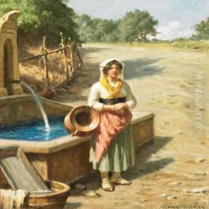 An Italien Woman By Well