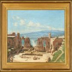 The Greek Theatre In Taormina by Niels Frederik Schiottz-Jensen