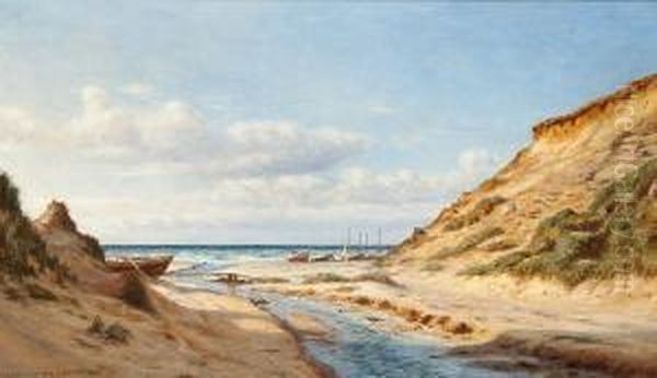 A Summer's Day At Lonstrup Beach by Niels Frederik Schiottz-Jensen