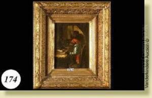 Chien Et Singes Anthropomorphes Jouant Aux Dominos by Joseph, Jos. Schippers