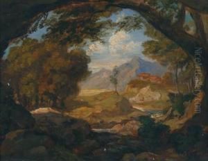Circle Italian Landscape by Johann Wilhelm Schirmer