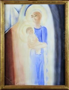 Mere Et Enfant by Ferdinand Schirren