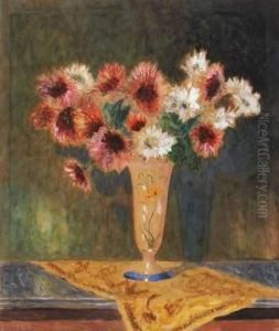 Still Life With Bouquet In Vase by Ferdinand Schirren